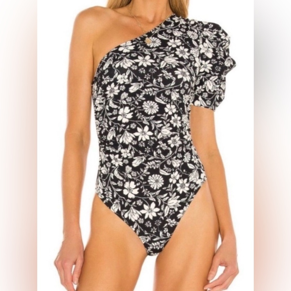 Intimately by Free People Floral One-Shoulder bodysuit SZ M